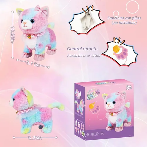 Vista 4 de Jimate Robot de peluche con control remoto Gato colorido