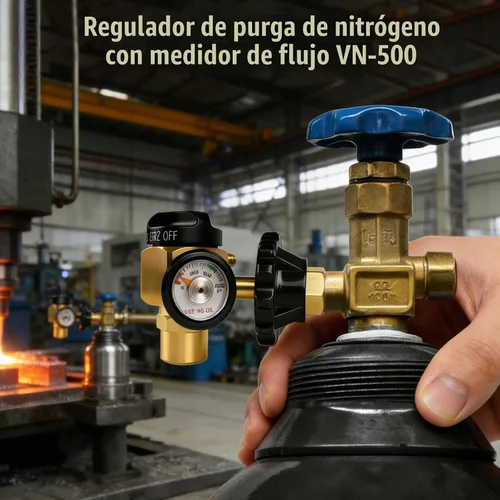 Vista 8 de Siasky Regulador de nitrógeno VN-500 - 4 modos de trabajo (TST/PRG/BRZ/OFF) - Ajuste de presión de 0-500PSI para purga de nitrógeno de precisión