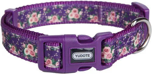 Vista 8 de Collar ajustable para perro, collares de nailon duraderos para perros y cachorros grandes, estampado de flamenco, lindo y suave