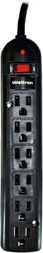 Vista 10 de Weltron - Protector contra sobretensiones de 3 pies (WSP-600PLF-3BK)