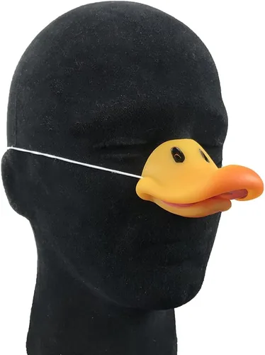 Vista 6 de NOVELTY GIANT WWW.NOVELTYGIANT.COM Duck Bill Beak Nose Máscara de plástico suave para disfraz de color amarillo