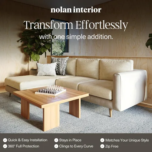 Vista 6 de Nolan Interior Miracle Funda para Sofá - Funda de Cojín de Chaise de Felpa con Tela de Chenilla Ultra-Suave, Elástica y Gruesa - A Prueba