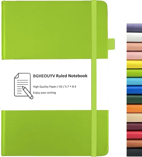 Vista 12 de Diario para cuaderno, cuaderno rayado con rayas universitarias A5, 160 páginas, diarios de tapa dura para escribir, cuadernos para el trabajo