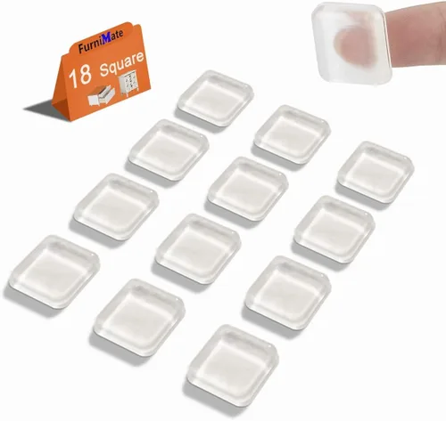 Vista 8 de 4 piezas de topes largos para muebles - Protectores de pared, tope de puerta de refrigerador, 5.5x0.7x0.2 pulgadas