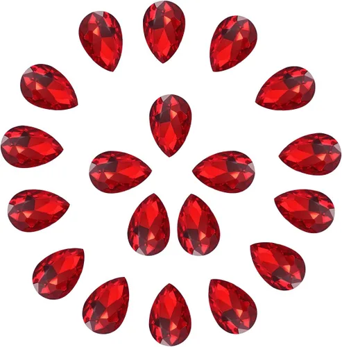 Vista 8 de Lágrima de cristal de 0.787 x 1.181 in con diamantes de imitación grandes para manualidades, fabricación de joyas, zapatos, cuentas de vidrio, 36
