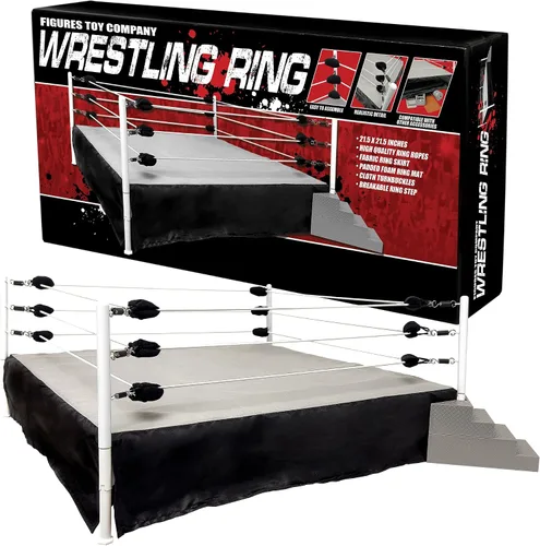 Vista 2 de Juego de jaula de acero y anillo de lucha libre para figuras de acción de lucha libre