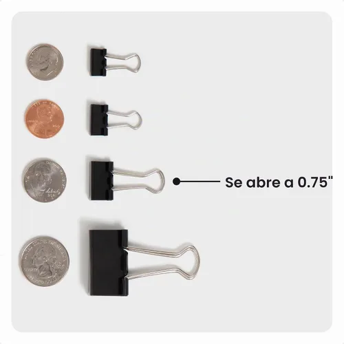 Vista 5 de U Brands Clips para carpeta, 144 unidades, 3/4 pulgadas, mini abrazaderas de papel, clips pequeños