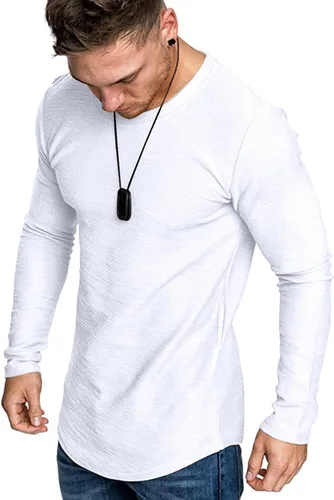 Vista 27 de Camiseta de Moda para Hombre, Camiseta Muscular de Gimnasio, Entrenamiento, Camiseta Atlética de Algodón, Camiseta Superior 240-azul