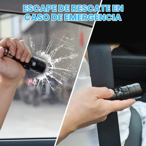 Vista 4 de Linterna pequeña recargable con encendedor de cigarrillos de coche de 12 voltios y USB C para vehículos de emergencia, herramienta de escape