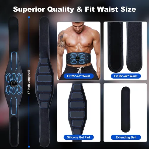 Vista 5 de Aprobado por la FDA - Estimulador Muscular MHD TENS Electrónico, Tonificador Muscular Abdominal, Máquina de Abdomen, Entrenador para Abdomen, Fácil