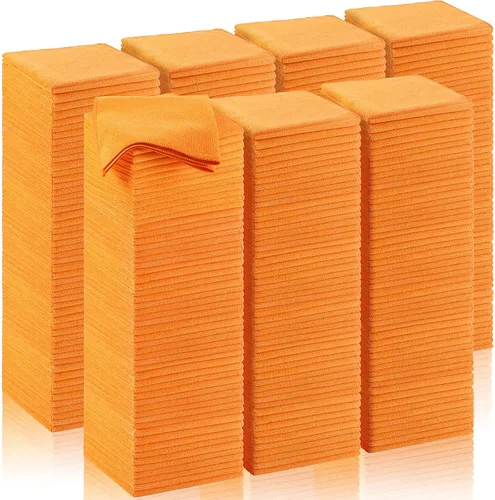 Vista 11 de Oudain 200 piezas de paño de limpieza de microfibra, toallas de microfibra de 40,6x40,6 cm para auto, súper absorbentes, trapos de limpieza