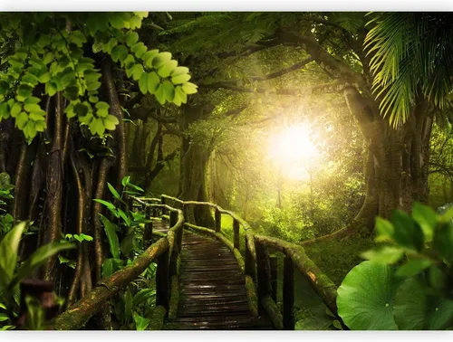 Vista 73 de artgeist Mural de pared premium Bosque púrpura, 79 x 55 pulgadas, papel tapiz no tejido, decoración de pared de vellón, impresión fotográfica