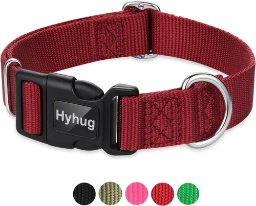 Vista 11 de Hyhug Pets - Collar clásico para perros de la colección regular de color sólido (S, negro)