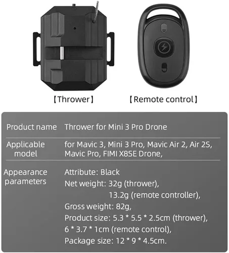 Vista 8 de ZEZEFUFU Airdrop Dropper Control Remoto Lanzador Sistema Accesorios para DJI Mini 3 Pro Drone