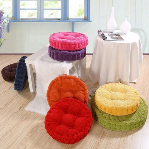 Vista 2 de Cojines redondos cómodos para silla de 15 pulgadas de profundidad. Cojín suave para asiento de oficina