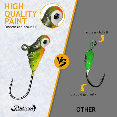Vista 5 de Kit de Pesca Dovesun Señuelos de Pesca en Hielo Plantillas de Pesca en Hielo Señuelos de Pesca en Hielo para Lucios Señuelos de Crappie 135