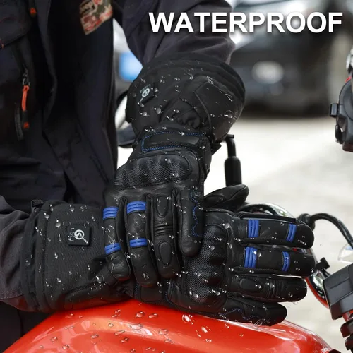 Vista 4 de Savior Professional Heated Motorcycle Gloves for Men Women,Dual Mode Electrically Heated Waterproof and Windproof Gloves with 12V Charging