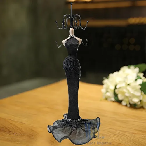 Vista 6 de Soporte de joyería de 15" Maniquí Collar Display Organizador (negro)