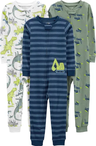 Vista 18 de Simple Joys by Carter's Pijama de algodón sin pies de ajuste cómodo para niños (3 unidades)