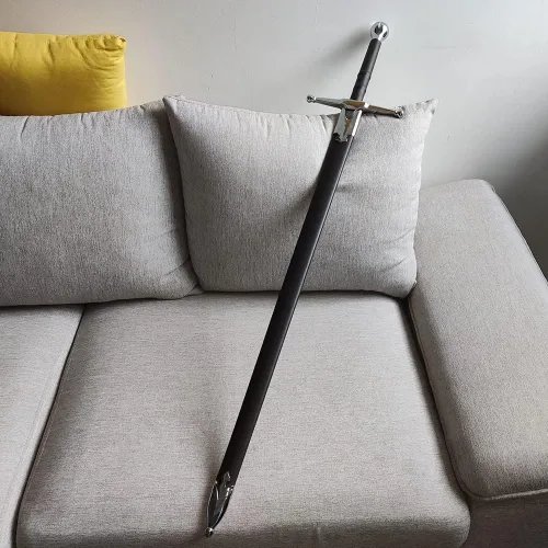Vista 4 de Espada ancha medieval de 45 pulgadas, espada escocesa Claymore Highland con vaina para cosplay, colección