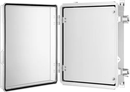 Vista 11 de Caja de conexiones Gratury, carcasa de plástico impermeable IP67 para proyectos eléctricos, cubierta con bisagras gris, incluye placa de montaje