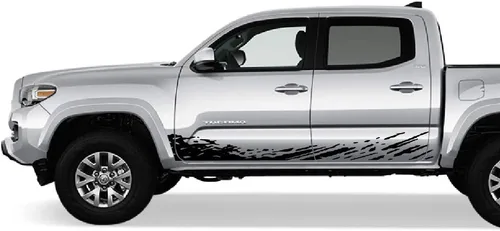 Vista 5 de Kit de calcomanías de vinilo para salpicaduras de barro compatible con Toyota Tacoma 2004 - Presente (2941 negro)