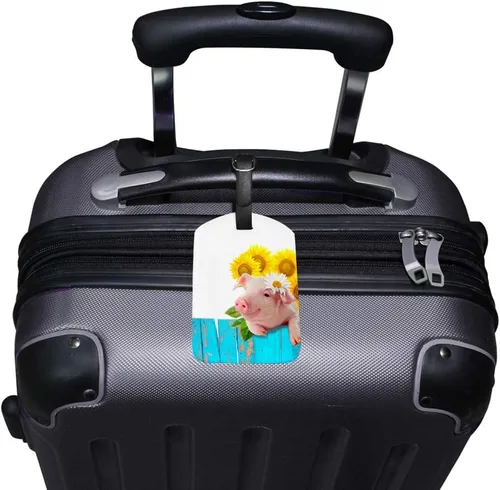 Vista 2 de Guitong viaje equipaje etiqueta lindo cerdo rosa ángel alas mochila etiqueta maleta viaje identificador cuero inteligente viaje negocio, Comic