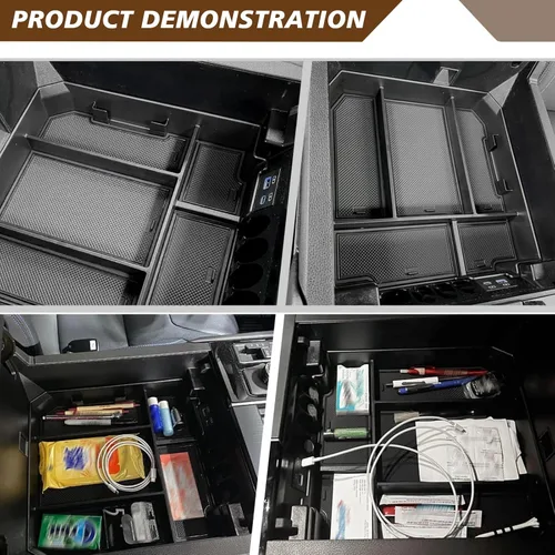 Vista 4 de Muslogy Organizador de consola central y caja de almacenamiento de palanca de cambios compatible con Toyota Tundra 2022 2023 2024 2025, accesorios