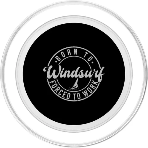 Vista 2 de Born To Windsurf Forced To Work Surfing PopSockets MagSafe PopGrip for iPhone