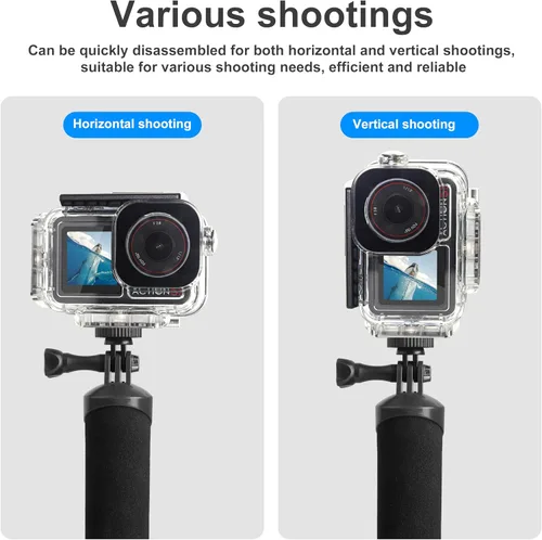 Vista 7 de FitStill Funda impermeable subacuática de 196 pies/196.9 ft con interfaz magnética de liberación rápida compatible con DJI Osmo Action 5 Pro/Action