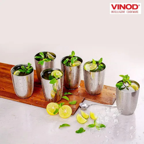Vista 2 de Vinod Juego de 12 vasos de acero inoxidable de alta calidad, para cocina del hogar Set de 12