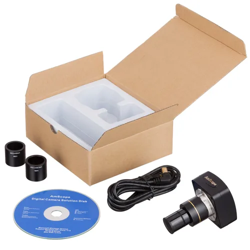 Vista 2 de AmScope MU500-CK - Cámara de microscopio USB de 5,0 MP con software Conectividad USB 2.0 con sensor CMOS de 5.0MP