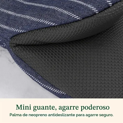 Vista 4 de Cuisinart Heritage - Mini guantes para horno, 2 unidades, neopreno Denim Pinstripe