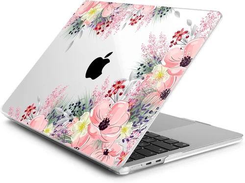 Vista 4 de Batianda - Funda para MacBook Air de 15 pulgadas con chip M5 M4 M3 M2, color rubor jardín Hermoso diseño floral.