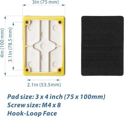 Vista 4 de Lijadora de Aire Orbital Sin Vacío, Mini Lijadora Jitterbug de 3 x 4 pulgadas, Órbita de 1/8 pulgadas, 12,000 OPM Máximo con 1 Almohadilla de Gancho