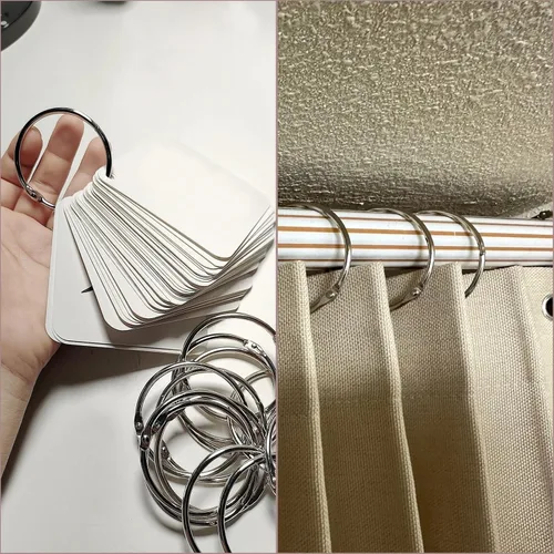 Vista 6 de KTOJOY 2 pulgadas (paquete de 38 anillos) para carpeta de hojas sueltas, llavero de metal chapado en níquel, anillos de acero chapado en níquel
