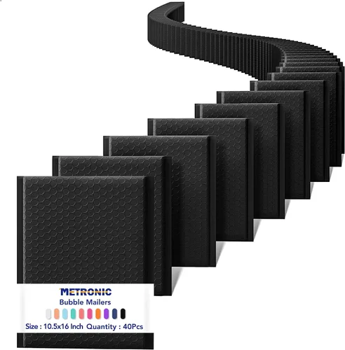 Vista 20 de METRONIC Sobres acolchados de burbujas de 8.5 x 12 pulgadas, color negro