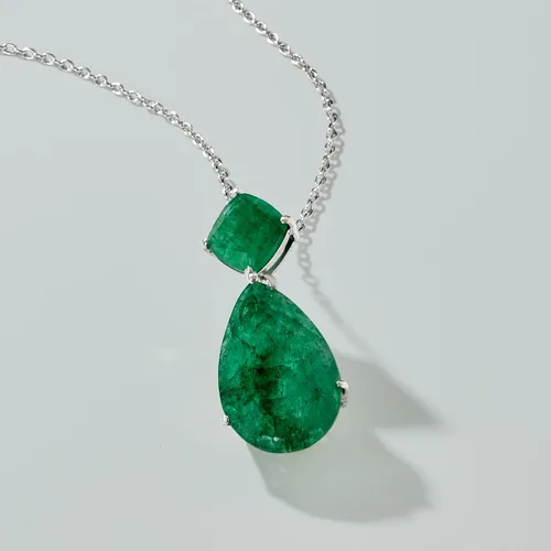 Vista 5 de Ross-Simons 11.90 ct. t.w. Emerald Pendant Necklace in Sterling Silver