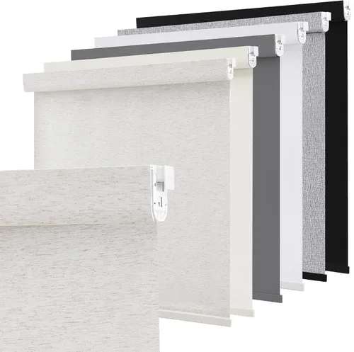 Vista 13 de SUNOFF Persianas Enrollables Opacas Inalámbricas para Ventanas de Parada Libre, Bajar Oscurecimiento de Habitación con Cenefa, Persianas de Tela