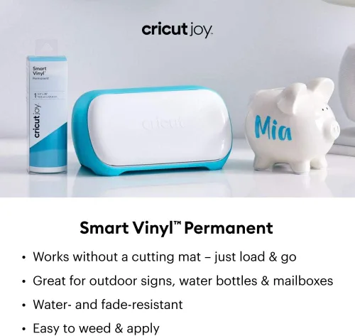 Vista 2 de Cricut Joy Smart Vinyl, permanente, de 14x121cm, rollo de calcomanía adhesiva, color negro
