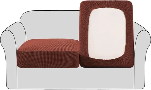 Vista 97 de H.VERSAILTEX - Fundas elásticas para cojín de sofá individual, fundas de asiento para silla de sofá, protector de cojín con tejido jacquard de sarga