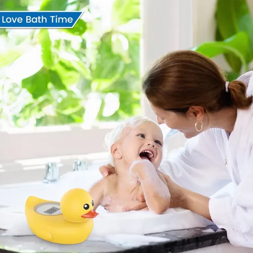 Vista 8 de Termómetro de baño para bebés Famidoc FDTH-V0-22 Prueba de temperatura del agua flotante en el agua y la habitación, termómetros digitales