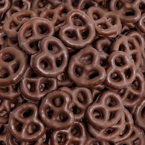 Vista 6 de Mini pretzels cubiertos de chocolate negro Bolsa de 2 libras Pretzels salados en chocolate dulce Pretzels salados en chocolate rico, merienda