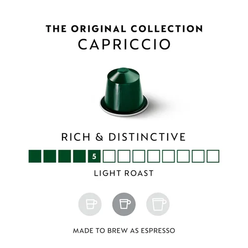 Vista 2 de Nespresso Original, Capriccio, tostado medio, 50 cápsulas de espresso