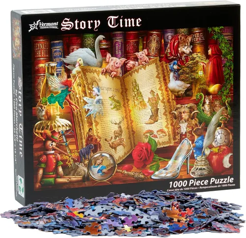 Vista 5 de Vermont Christmas Company Rompecabezas de 1000 piezas con piezas totalmente entrelazadas y de forma aleatoria, rompecabezas de cuento de hadas