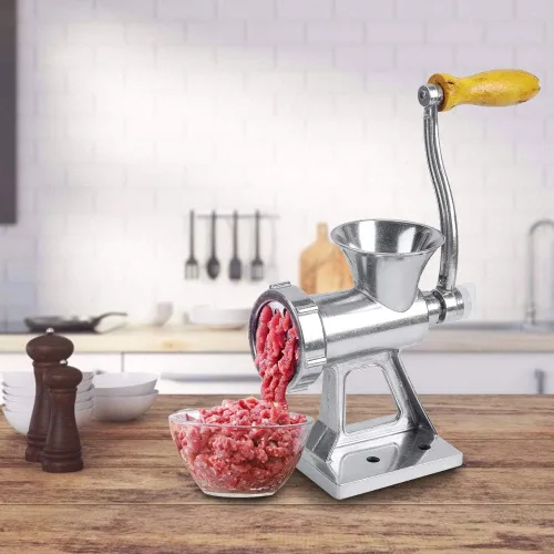 Vista 5 de Picadora manual de carne para uso doméstico, picadora de carne compacta con manivela con hoja duradera, herramienta de cocina para moler carne