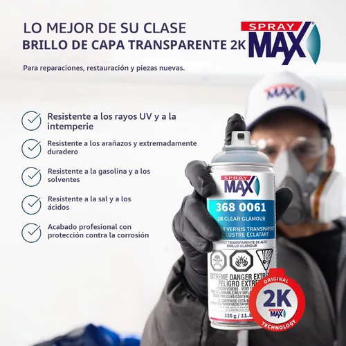 Vista 2 de USC Spraymax 2K Aerosol Transparente Glamour De Alto Brillo