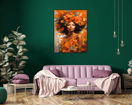 Vista 278 de Arte de pared afroamericano, decoración de rey y reina bailarín negro para sala de estar, arte de pareja de amor negro para dormitorio, lienzo