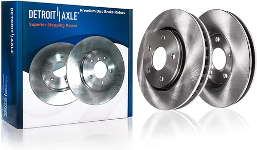 Vista 2 de Detroit Axle - Rotores de disco delantero + pinza de freno lateral del pasajero de repuesto para Mitsubishi Raider Dodge Dakota 2005-2008 - Juego