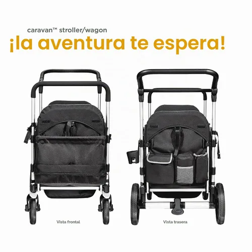 Vista 3 de Larktale Caravan - Caravana plegable de doble plaza, cochecito todo terreno para niños, bebés, niños pequeños